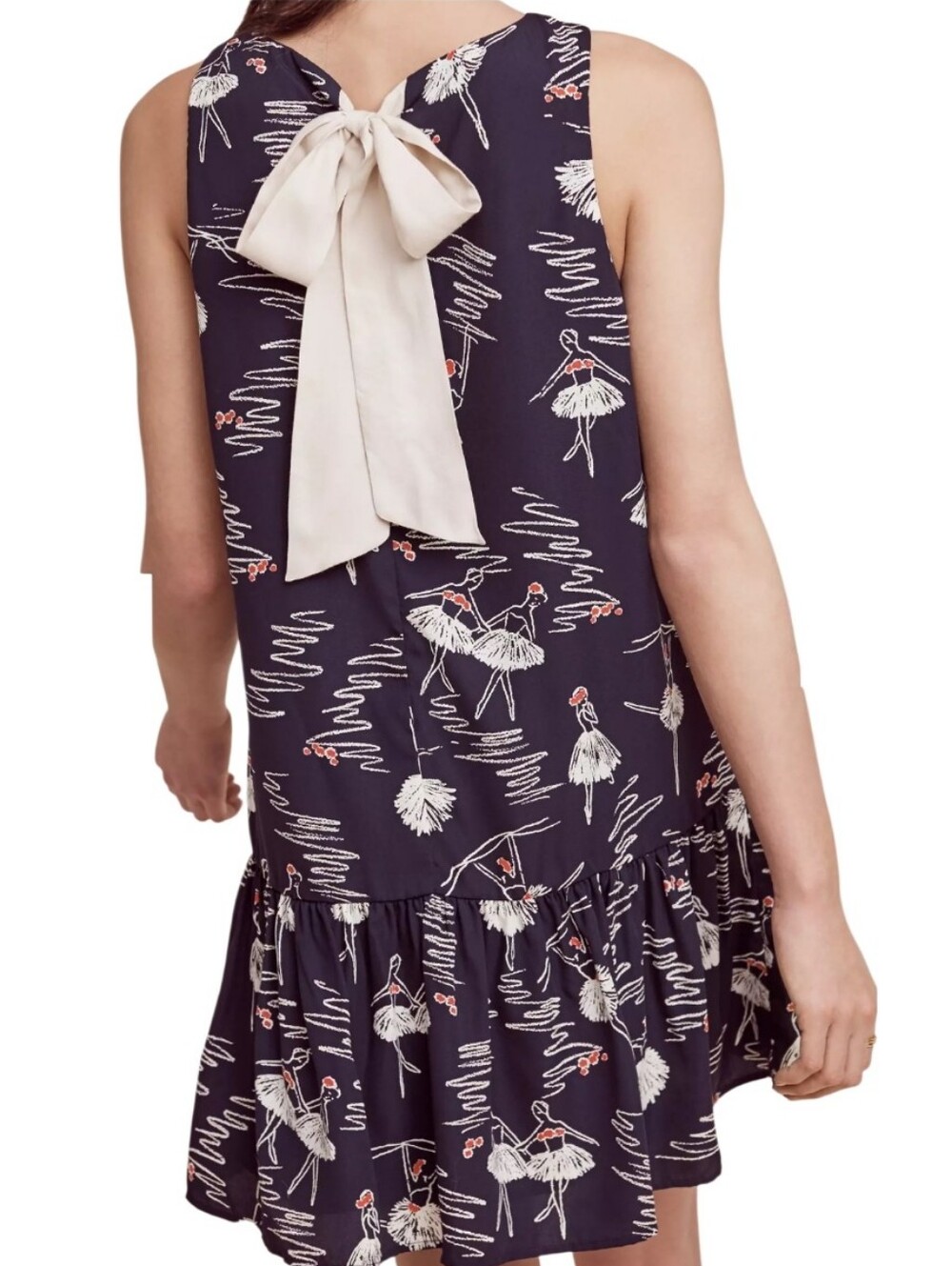ANTHROPOLOGIE Sunday in Brooklyn Ballerina Bow Mini Dress NWT XS